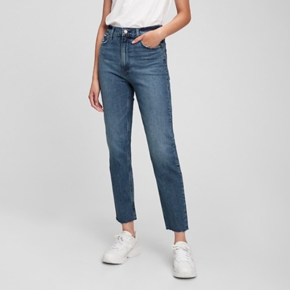 Gap Cheeky Straight Sky High ankle length blue denim jeans size 26, 2 regular